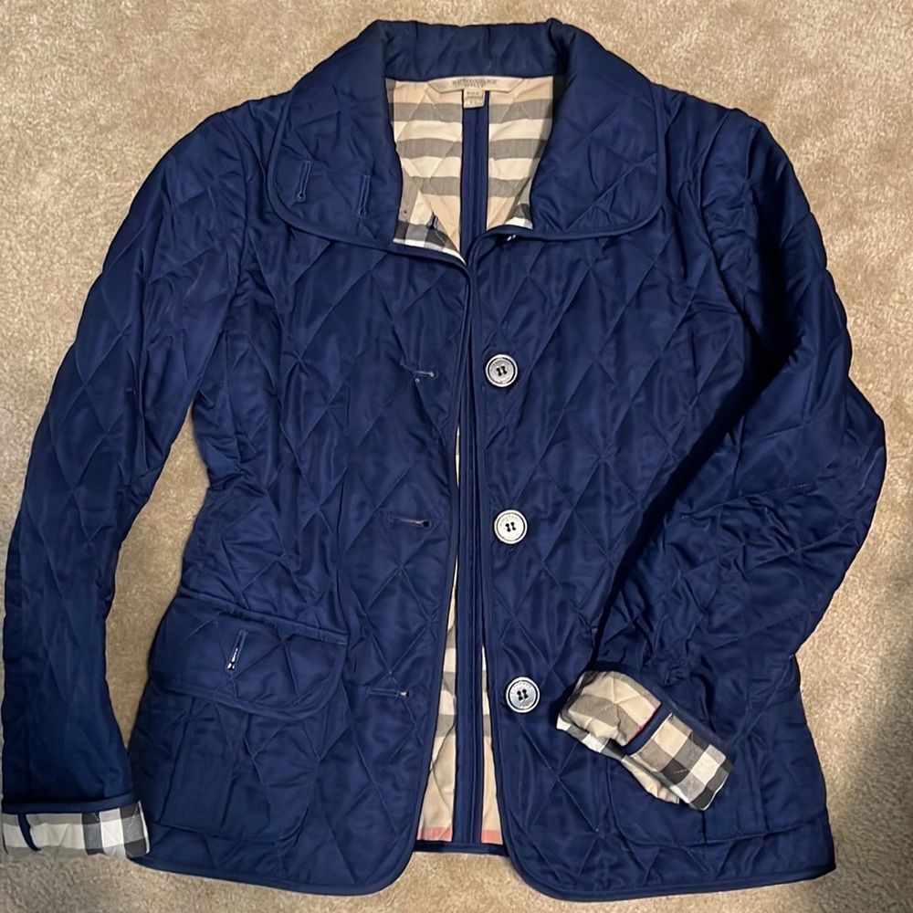 Burberry diamond quilted jacket in navy